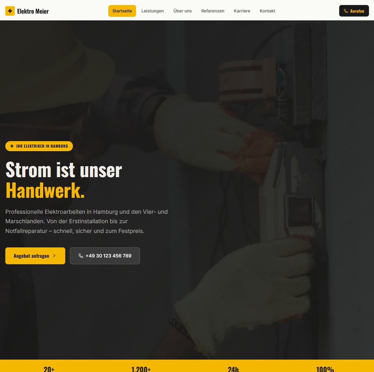 Elektriker bei der Arbeit